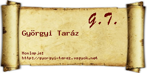 Györgyi Taráz névjegykártya